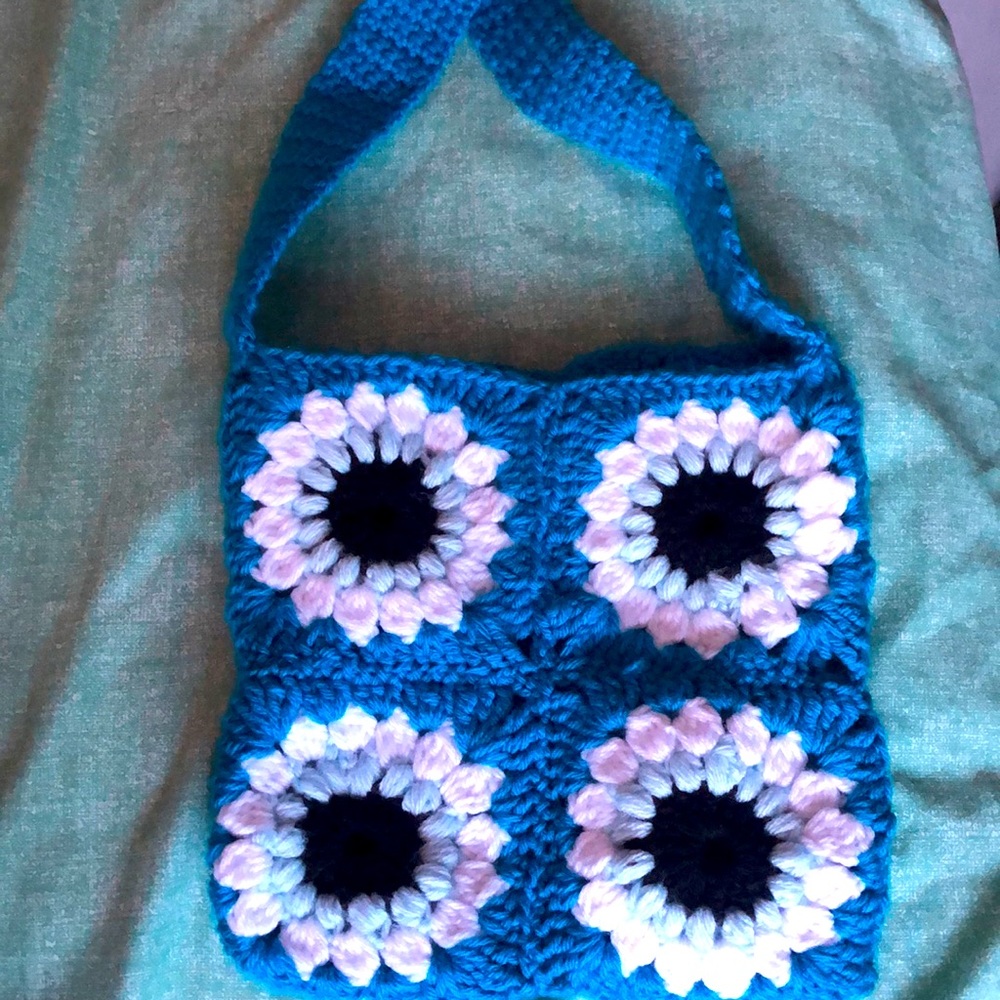 BRAND NEW evil eye granny square bag